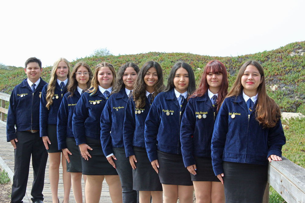 2023-2024 Atwater FFA Officer Team in uniforms
